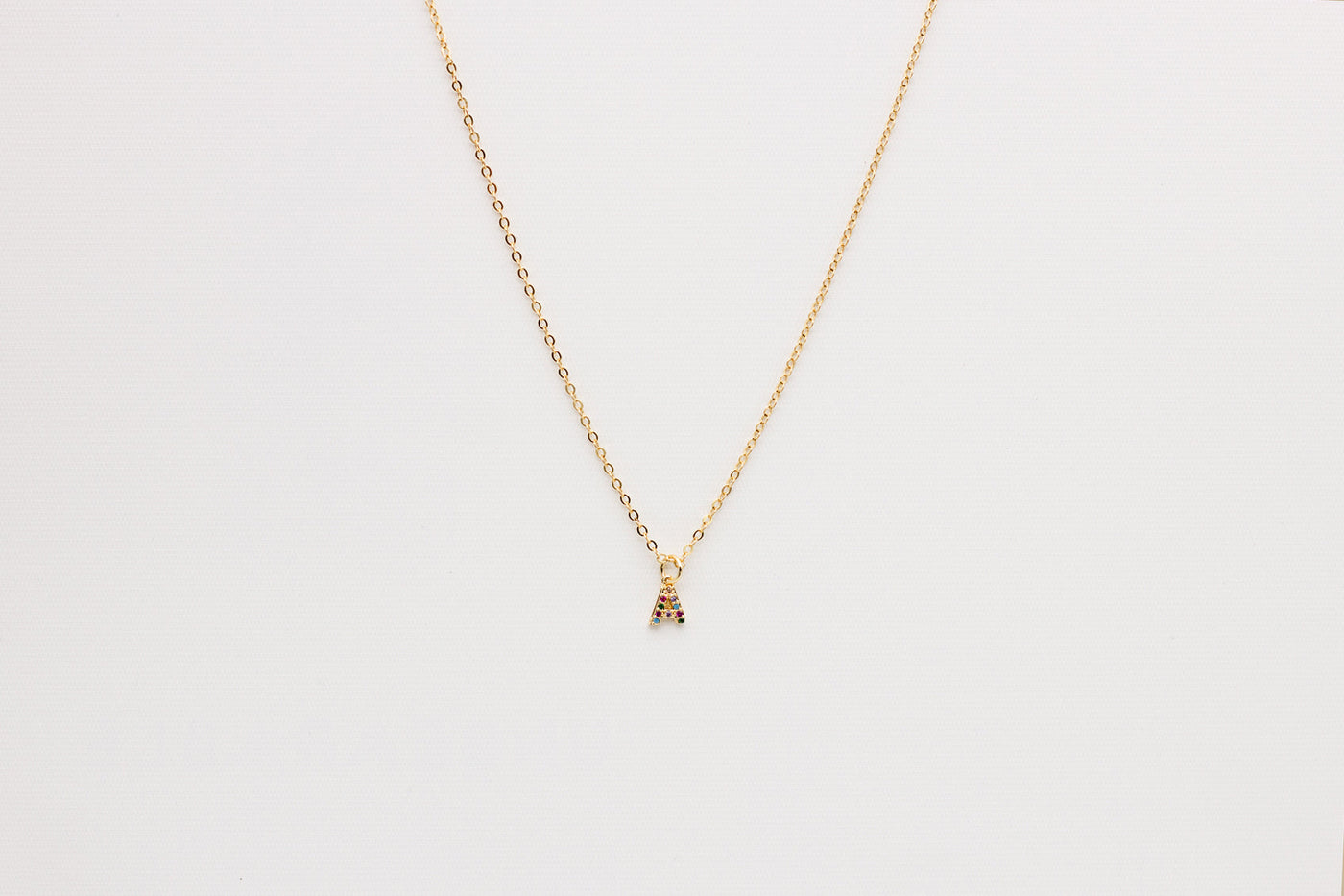 RAINBOW LETTER NECKLACE