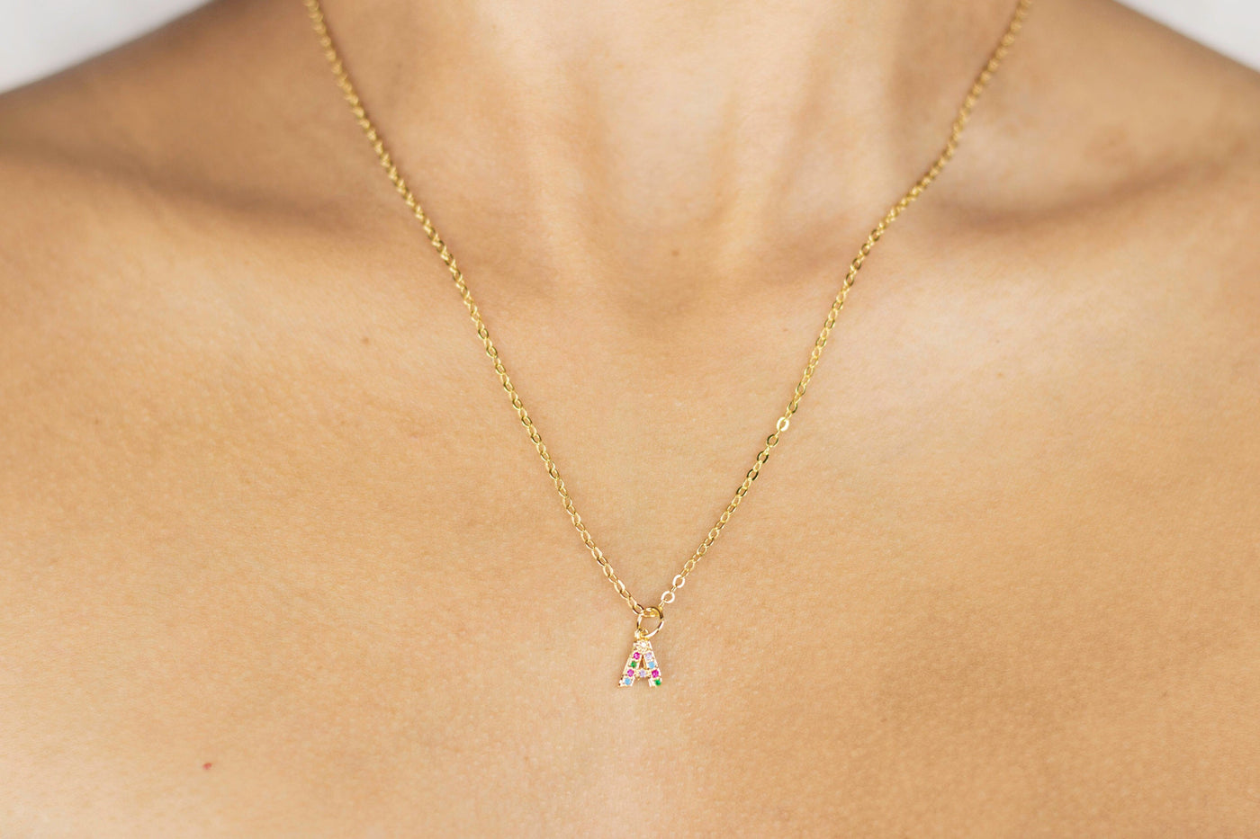 RAINBOW LETTER NECKLACE