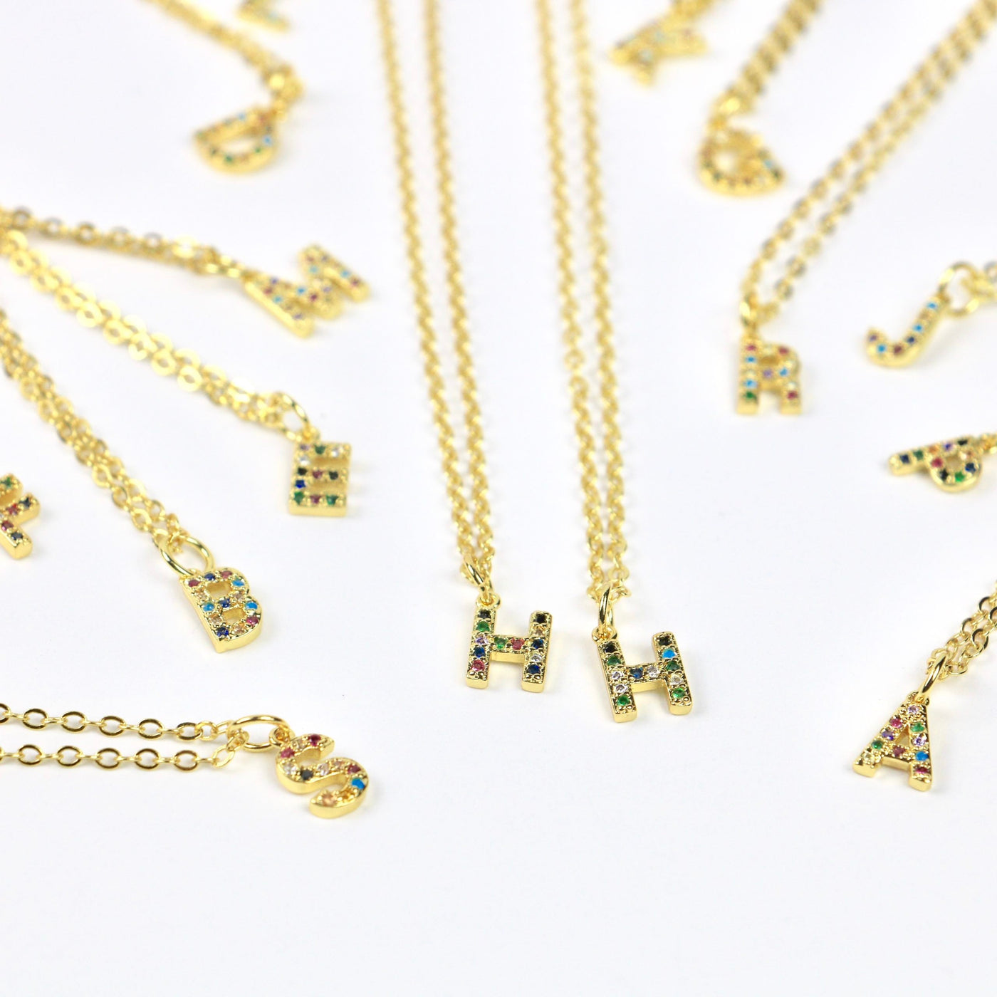 RAINBOW LETTER NECKLACE