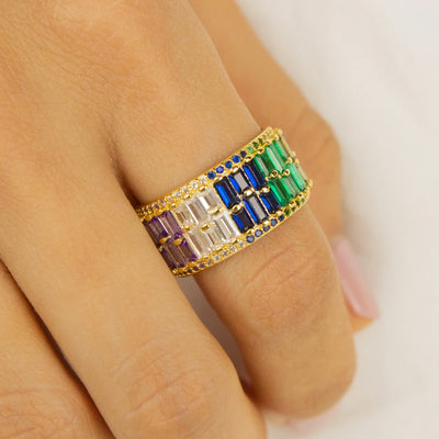 CROWN RAINBOW RING