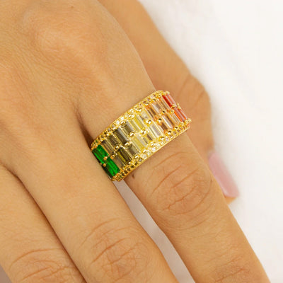 CROWN RAINBOW RING